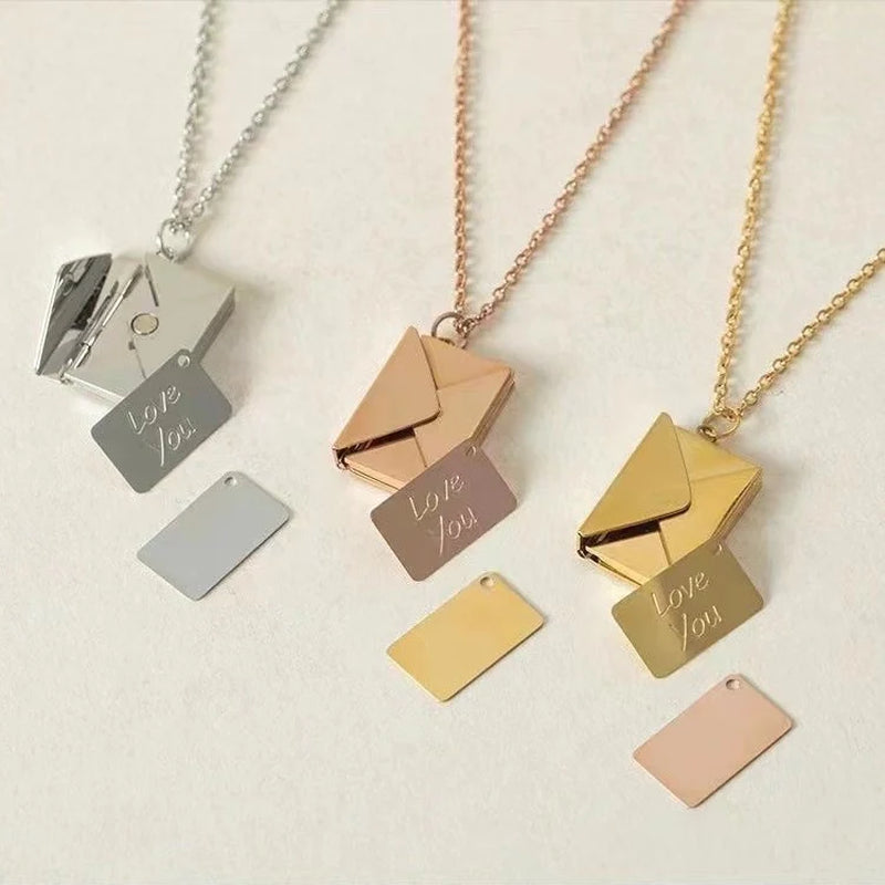 Capture Her Heart with the Elegant Envelope Necklace - Perfect Mother's Day Gift 2024!