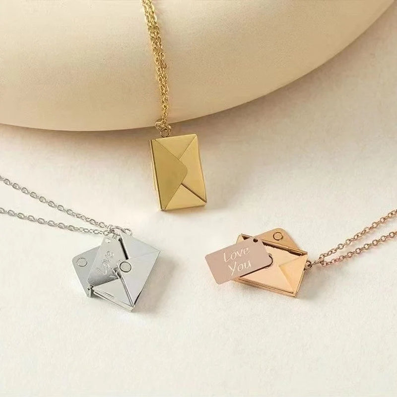 Capture Her Heart with the Elegant Envelope Necklace - Perfect Mother's Day Gift 2024!