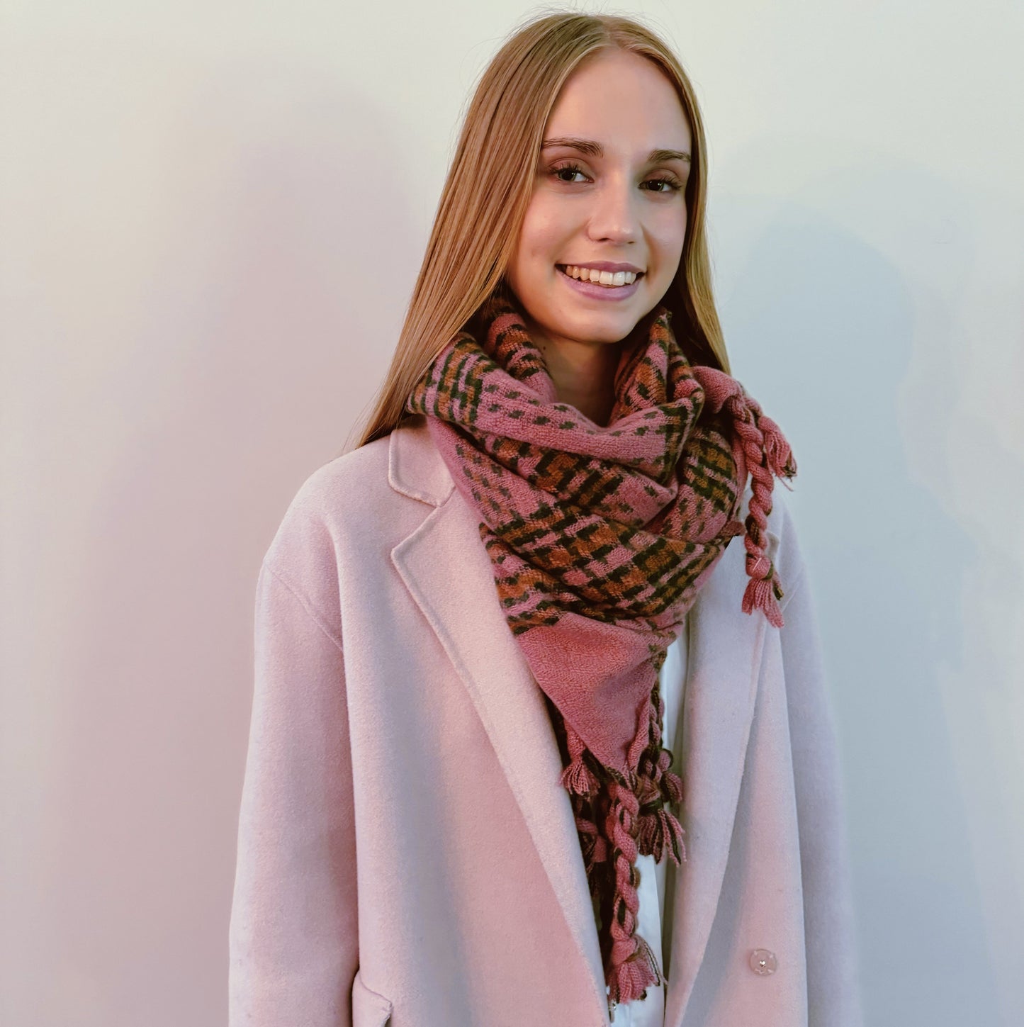 Chic Braided Fringe Plaid Scarf - Your Go-To Accessory for Every Occasion