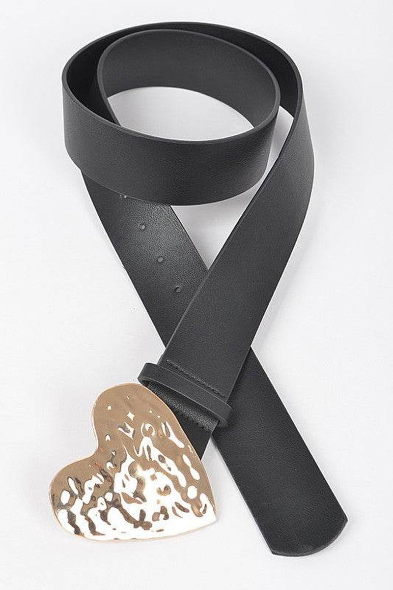 Stylish Plus Size Hammered Heart Buckle Belt for a Flawless Fit