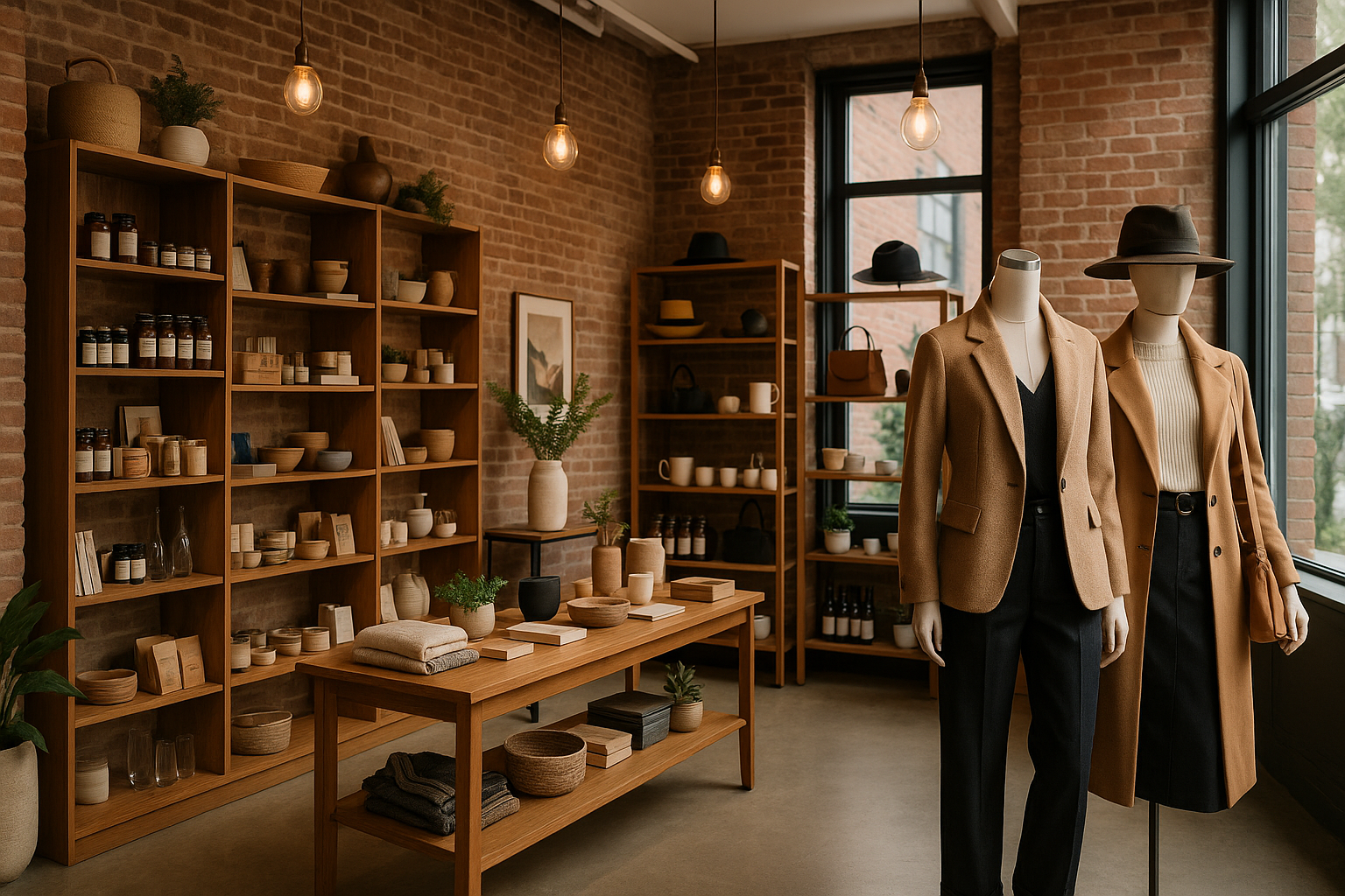 fashionable look and background. projecting the idea of a general store