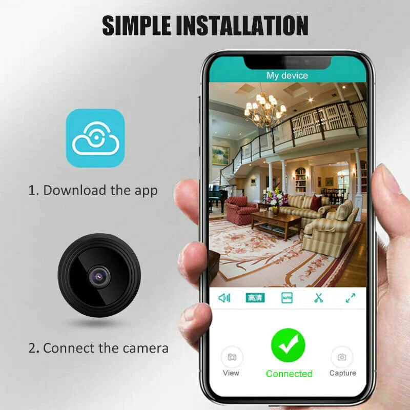 Mini Wireless Hidden Camera with WiFi IP, Home Security DVR, Night Vision, HD 1080P, USB