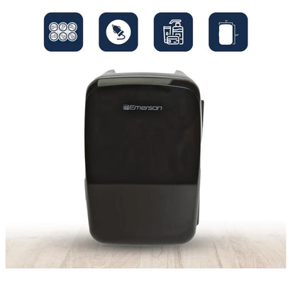 Emerson Compact Mini Fridge - Portable & Quiet with Secure Latch for 6 Cans - Perfect for Snacks & Beverages!