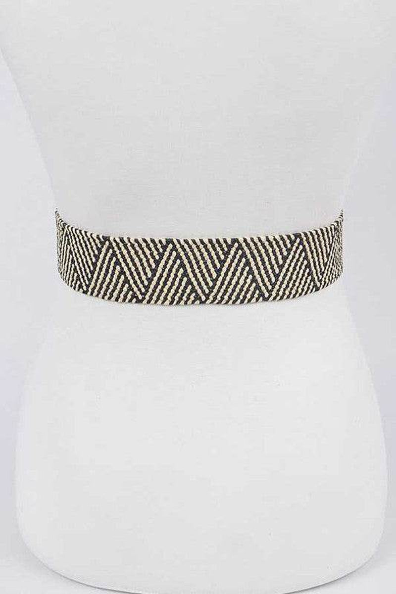 Stylish Resin Buckle Elastic Belt with Trendy Faux Straw Design for Every Outfit