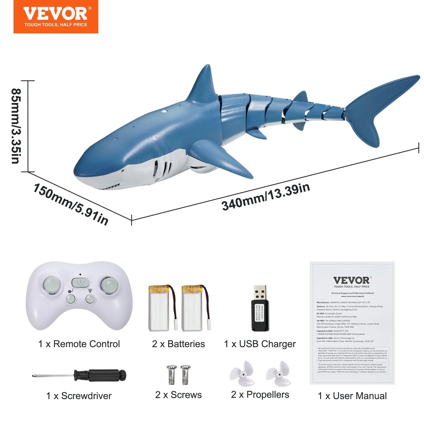 Experience Thrills with the VEVOR High-Speed Remote Control Shark Boat - The Ultimate 2.4 GHz RC Toy for Kids and Adults