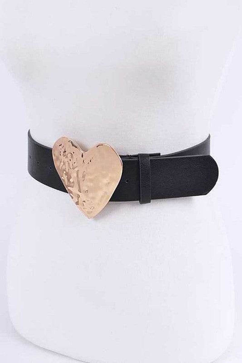 Stylish Plus Size Hammered Heart Buckle Belt for a Flawless Fit
