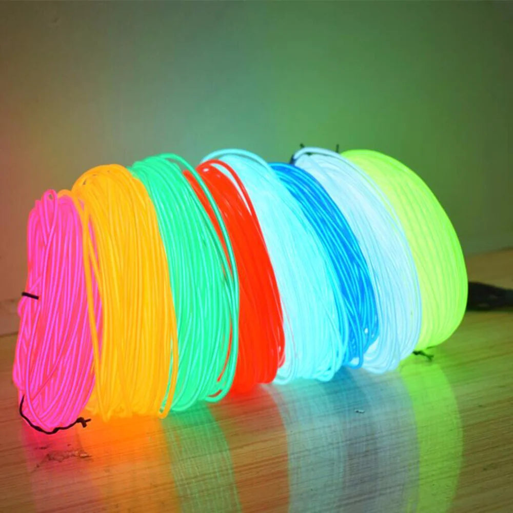 Neon LED EL Wire String Lights with Controller for Car and Party Decoration