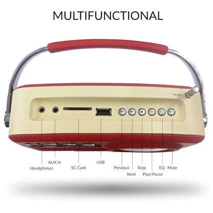 Revive the 1950s with Our Multi-Function Bluetooth Retro Speaker – Your Portable Music Companion!