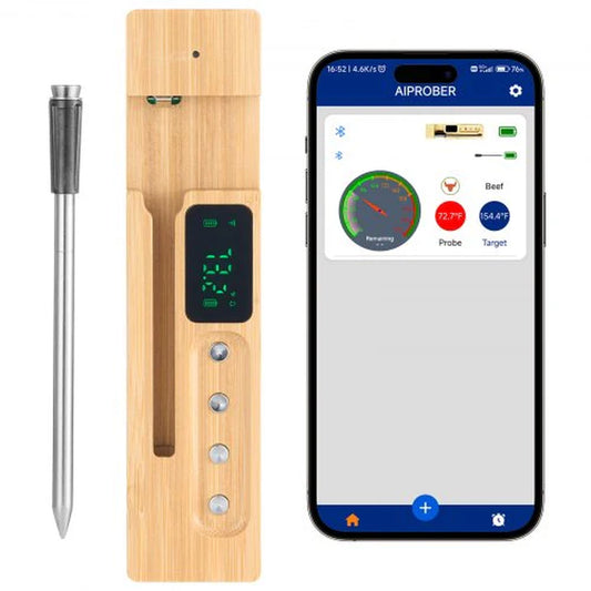 VEVOR Bluetooth Wireless Meat Thermometer - Effortless Cooking with 500 Ft Range for Perfectly Cooked Meats
