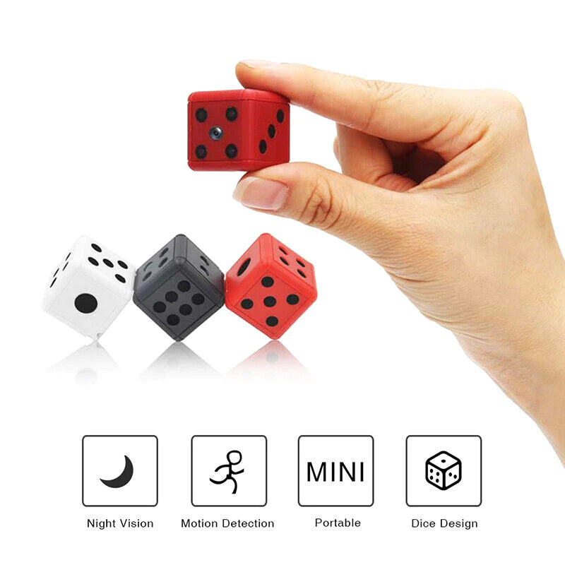 Compact HD 1080P Mini Dice Camera with Night Vision and Motion Detection for Home Security