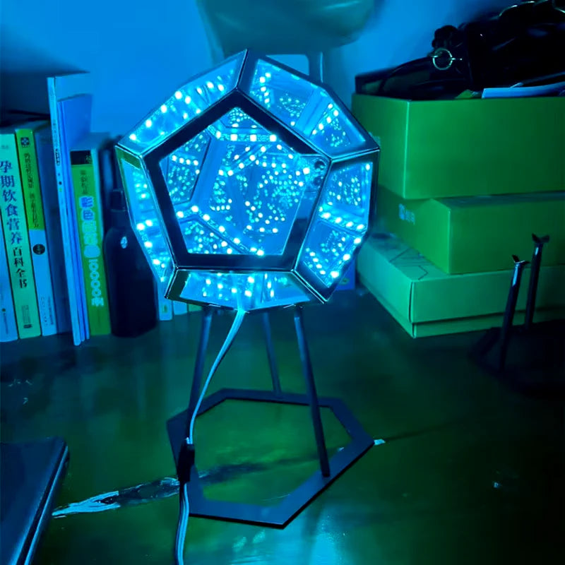 Illuminate Your Space with the 3D Cube Dodecahedron Nightlight - Colorful USB Art Light Perfect for Girls' Birthdays and Christmas Gifts