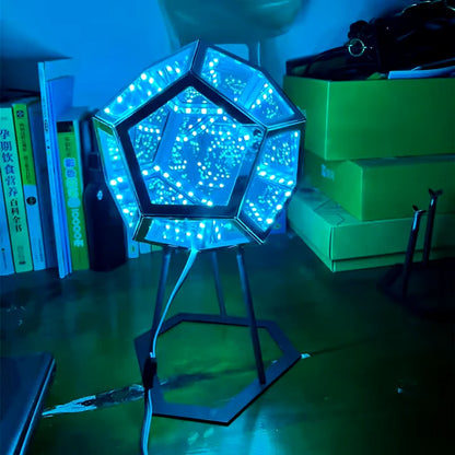 Illuminate Your Space with the 3D Cube Dodecahedron Nightlight - Colorful USB Art Light Perfect for Girls' Birthdays and Christmas Gifts
