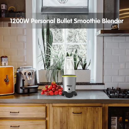 Unleash Your Kitchen Creativity with the Hilax Personal Portable Blender - Perfect for Shakes, Smoothies & Food Prep - Includes 35 Oz & 14 Oz BPA-Free Bottles, 1200W Power!