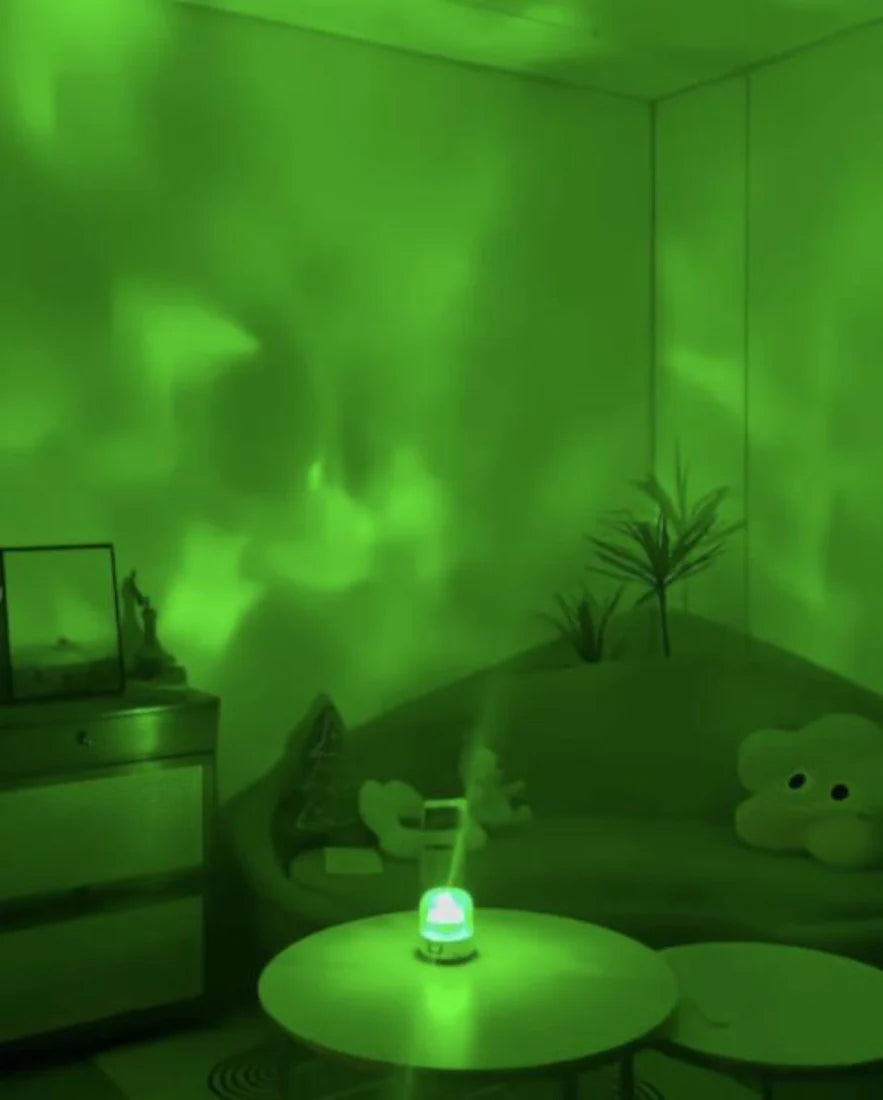 Ambient Light Theatre: All-in-One Ripple Sunset Aurora Projector with Stereo Speakers