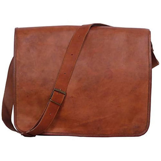 Timeless Vintage Leather Messenger Bag for Men - Perfect for Laptops & More