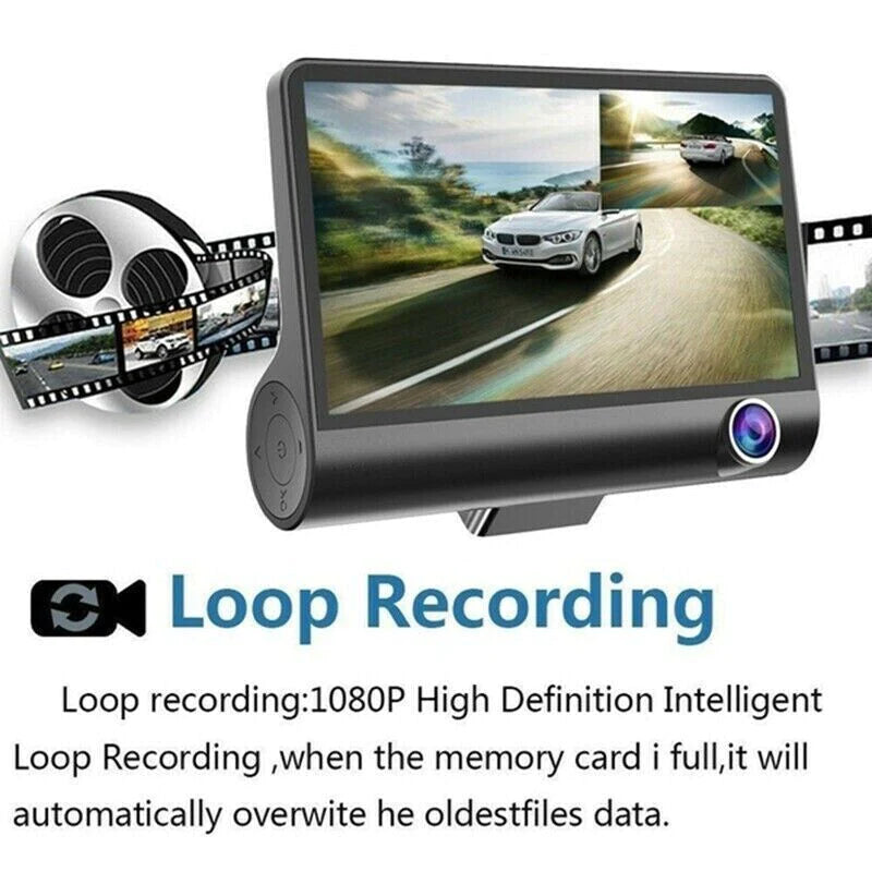 1080P Dual Lens HD Car DVR Dash Cam with G-Sensor and Rearview Recording