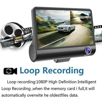 1080P Dual Lens HD Car DVR Dash Cam with G-Sensor and Rearview Recording