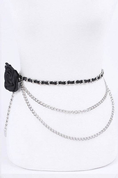 Elevate Your Style with Our Plus Size Satin Floral Iconic Chain Belt - Adjustable and Chic!