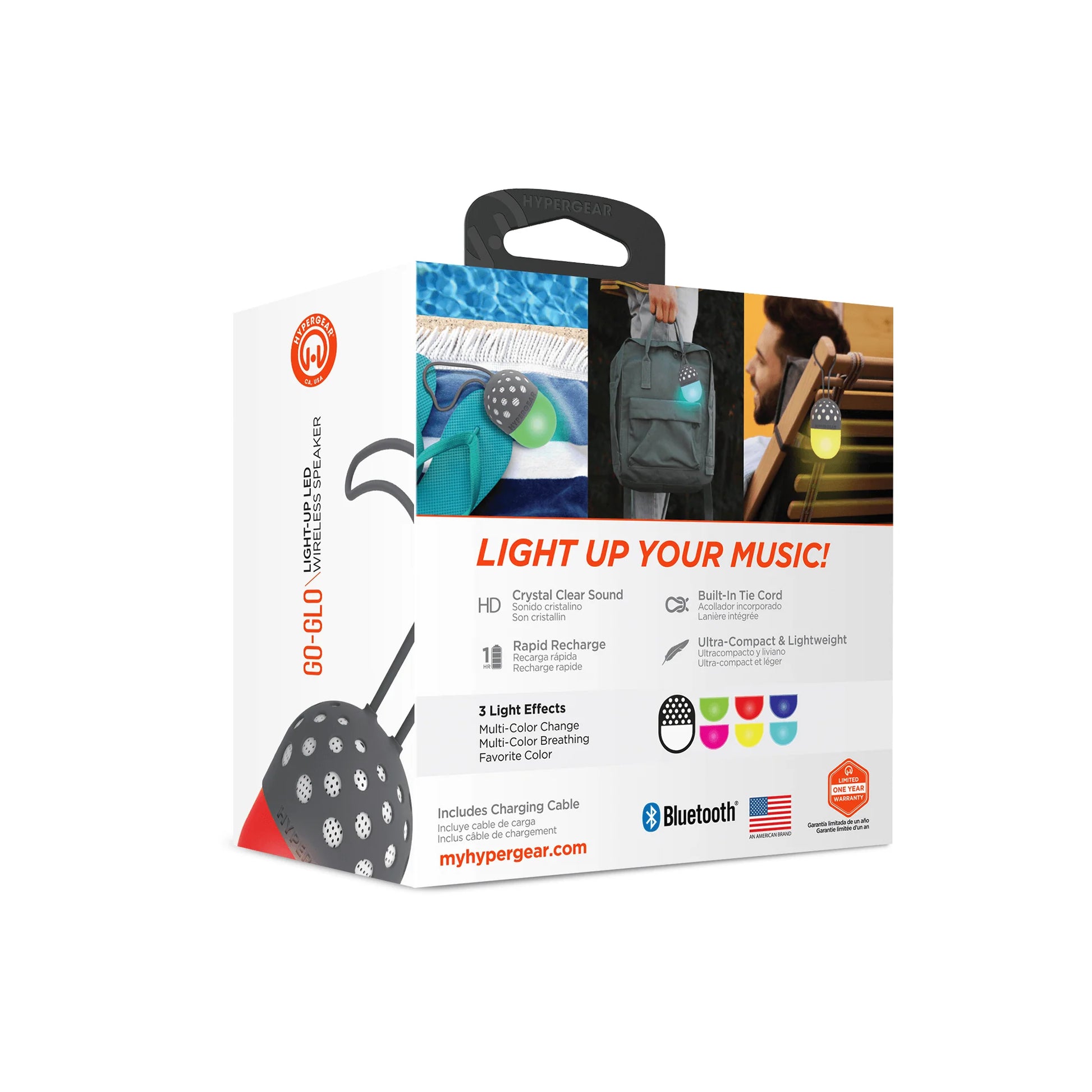Hypergear Go-Glo LED Wireless Speaker with Illuminated Design **Non-Refundable Item**