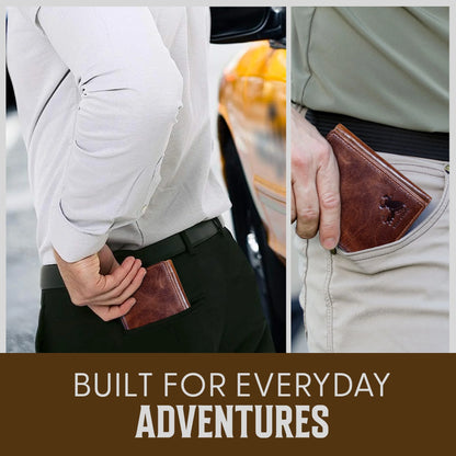 Elevate Your Style with the Best Leather Men’s RFID Trifold Wallet in Forest Brown – Secure, Stylish, and Adventure-Ready!