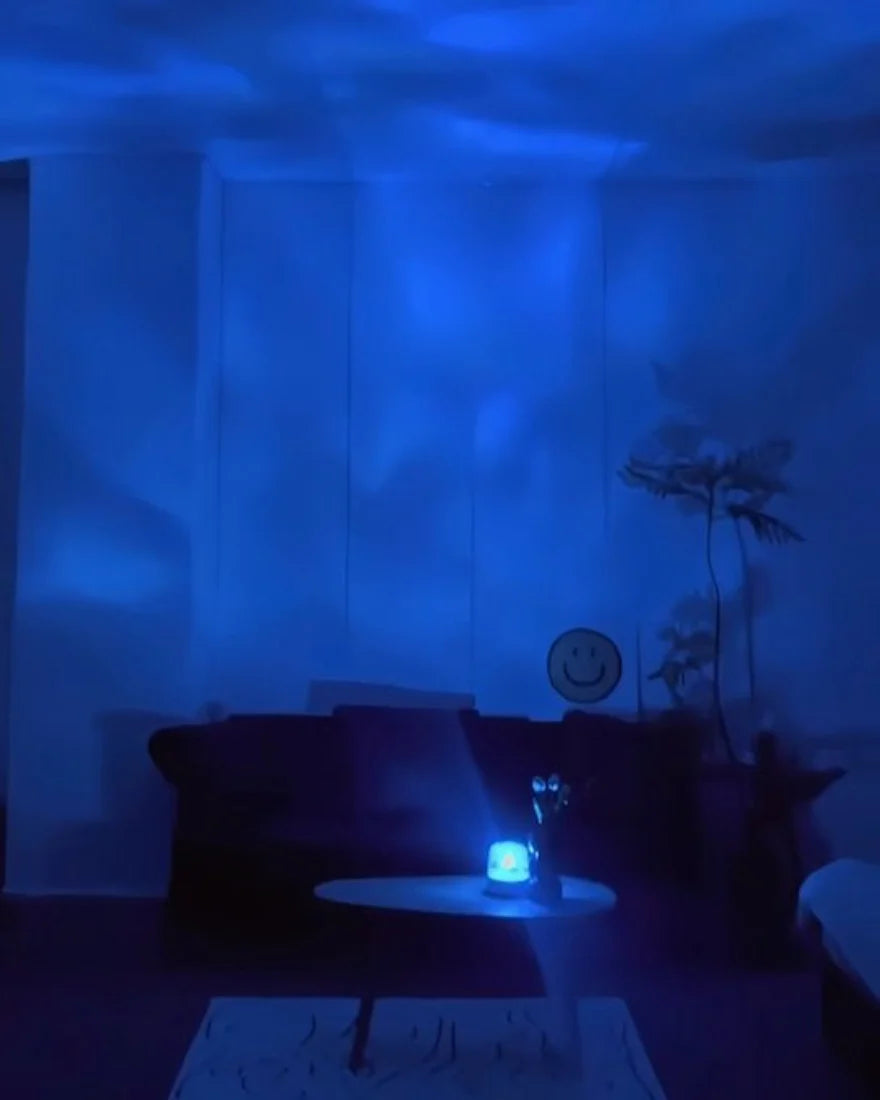 Ambient Light Theatre: All-in-One Ripple Sunset Aurora Projector with Stereo Speakers