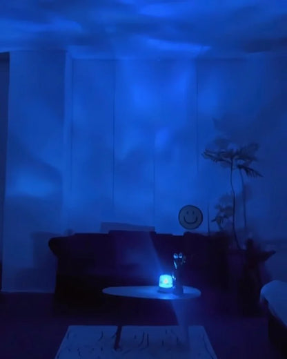 Ambient Light Theatre: All-in-One Ripple Sunset Aurora Projector with Stereo Speakers