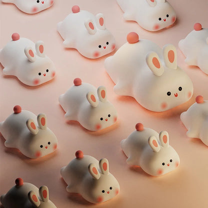Enchanting LED Touch Sensor Rabbit Night Light - The Perfect Silicone Bedside Lamp for Kids, Holiday Gifting, and Cozy Home Decor