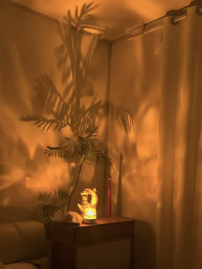 Ambient Light Theatre: All-in-One Ripple Sunset Aurora Projector with Stereo Speakers