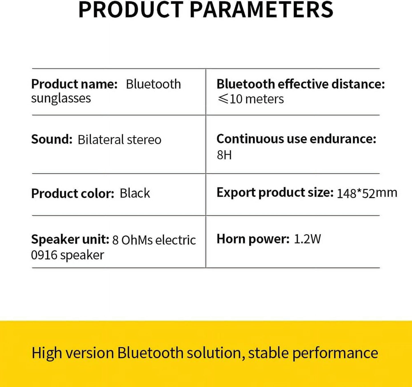 Revolutionary Smart Bluetooth Polarized Sunglasses with Integrated Speaker - UV Protection, Unisex Design in Sleek Black