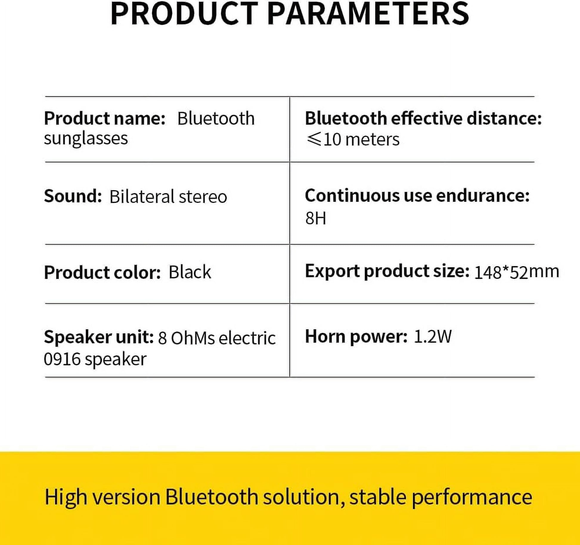 Revolutionary Smart Bluetooth Polarized Sunglasses with Integrated Speaker - UV Protection, Unisex Design in Sleek Black