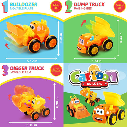 Exciting Friction-Powered Truck Playset for Toddlers – 3 Colorful Construction Vehicles for Endless Fun and Learning!