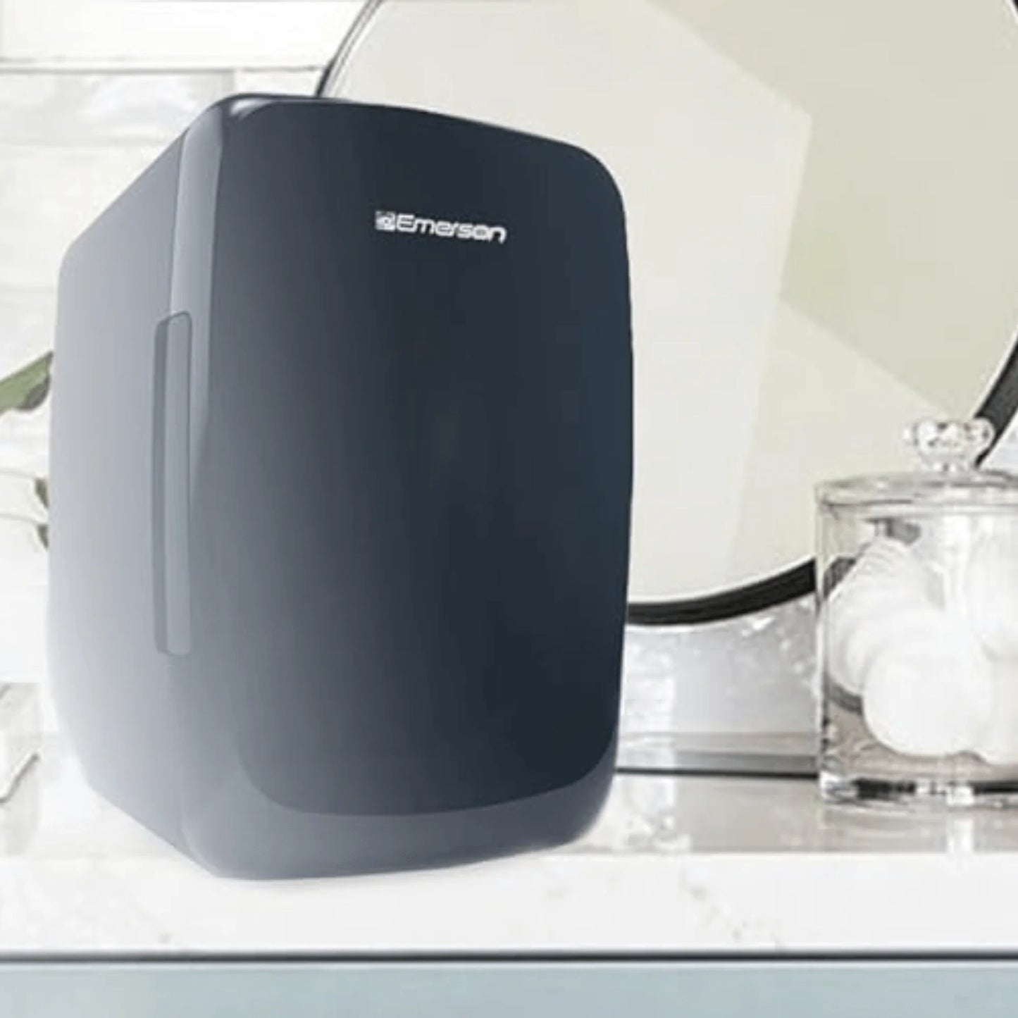 Emerson Compact Mini Fridge - Portable & Quiet with Secure Latch for 6 Cans - Perfect for Snacks & Beverages!