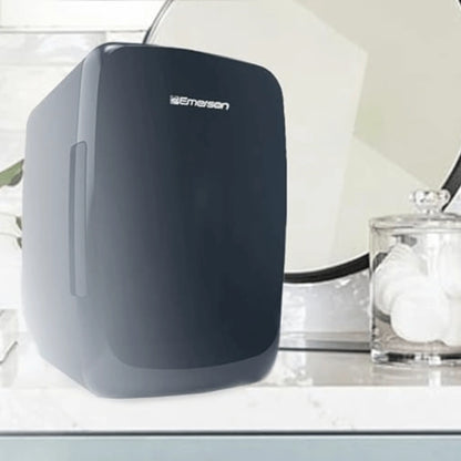 Emerson Compact Mini Fridge - Portable & Quiet with Secure Latch for 6 Cans - Perfect for Snacks & Beverages!