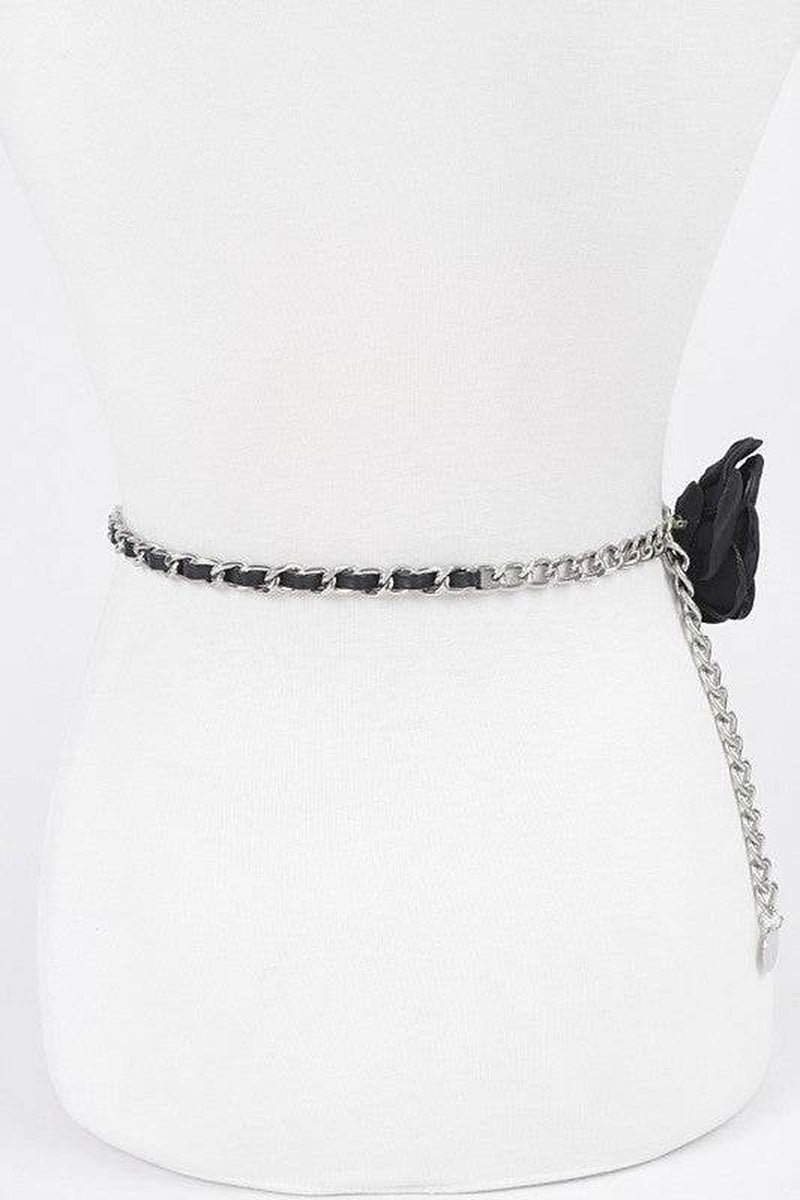 Elevate Your Style with Our Plus Size Satin Floral Iconic Chain Belt - Adjustable and Chic!