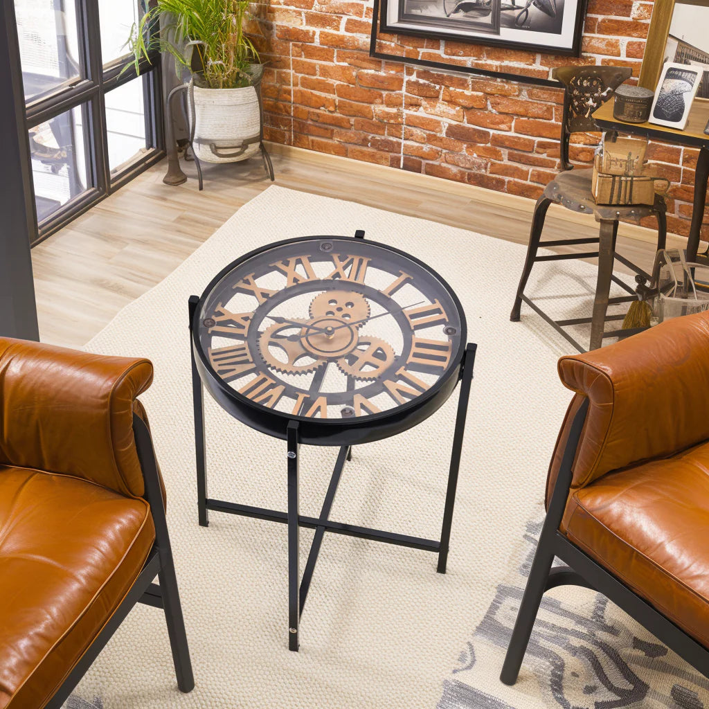 Industrial Elegance: Mechanical Clock Coffee Table for Modern Living Spaces