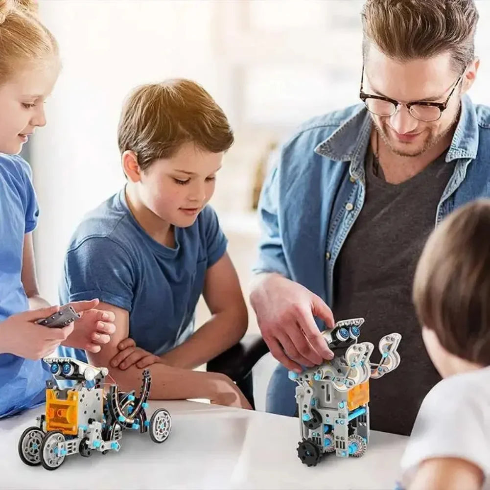 Build and Explore with the 13-in-1 Solar-Powered Robot Science Kit - A Fun and Educational DIY Toy for Young Innovators!