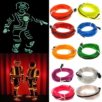 Neon LED EL Wire String Lights with Controller for Car and Party Decoration
