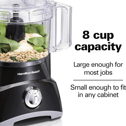 Transform Your Kitchen Prep with the Hamilton Beach 8-Cup Food Processor - Compact, Versatile, and Efficient! **Non-Refundable Item**