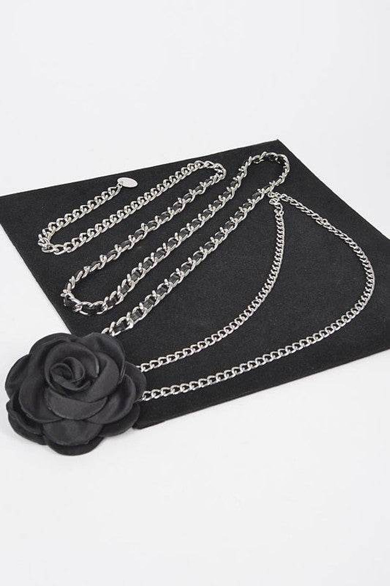 Elevate Your Style with Our Plus Size Satin Floral Iconic Chain Belt - Adjustable and Chic!