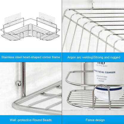 Triangular Shower Caddy Shelf - Corner Bathroom Storage Organizer