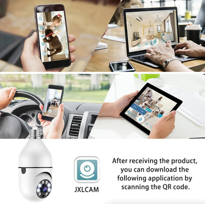 360° 1080P Wi-Fi IP E27 Light Bulb Camera with Infrared Night Vision for Smart Home Security