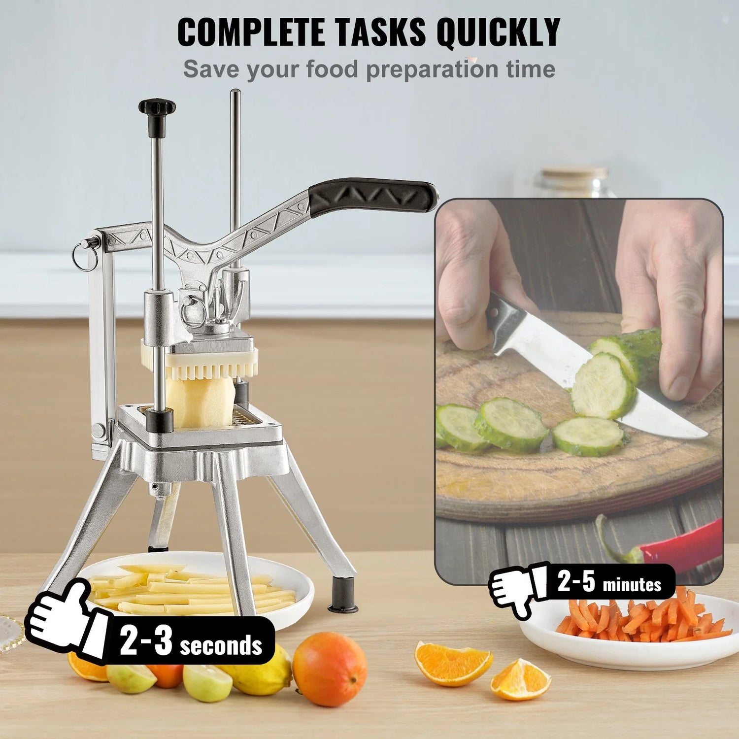 Premium Professional Vegetable and Fruit Chopper with 4 Precision Blades for Effortless Food Preparation