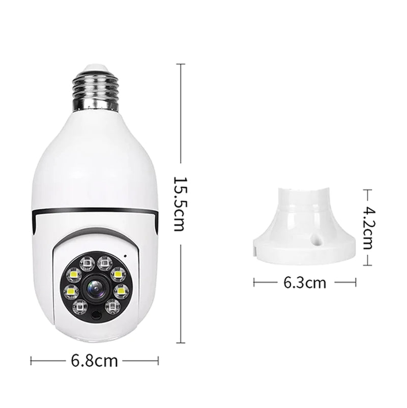 360° 1080P Wi-Fi IP E27 Light Bulb Camera with Infrared Night Vision for Smart Home Security
