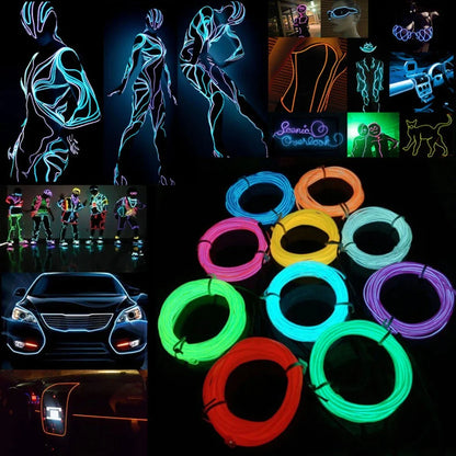 Neon LED EL Wire String Lights with Controller for Car and Party Decoration
