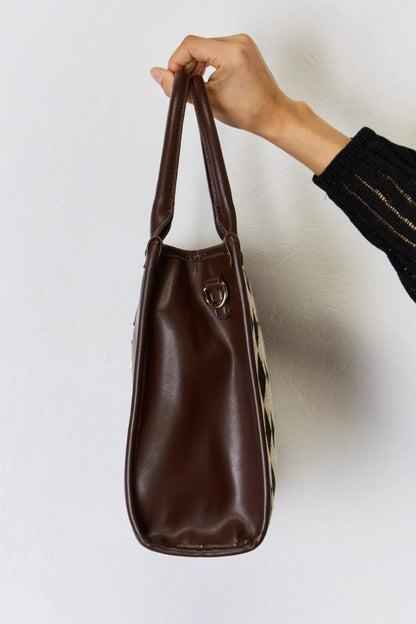 Elevate Your Everyday Look with the David Jones Stylish Argyle Pattern Faux Leather Handbag
