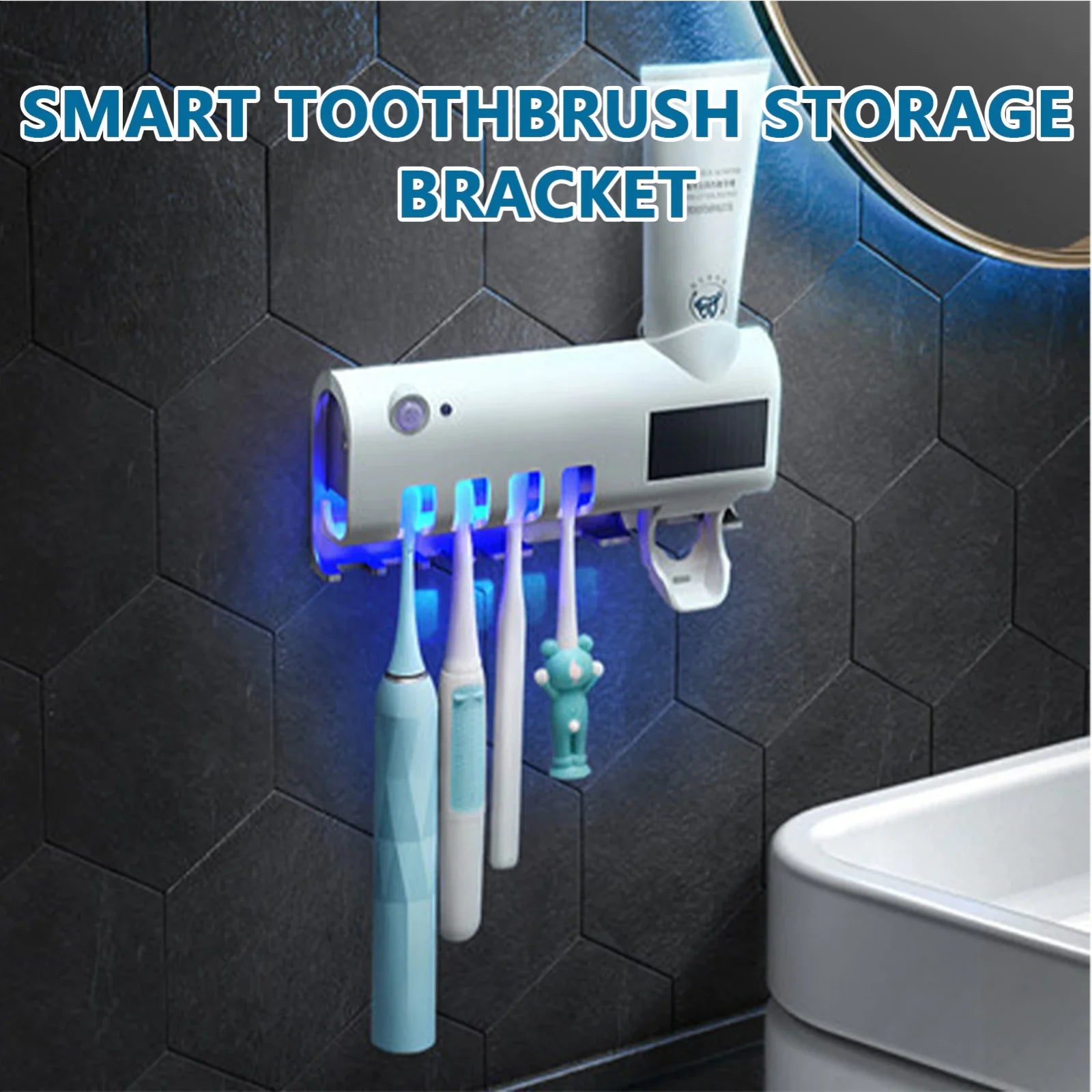 UV Light Toothbrush Sanitizer and Automatic Toothpaste Dispenser