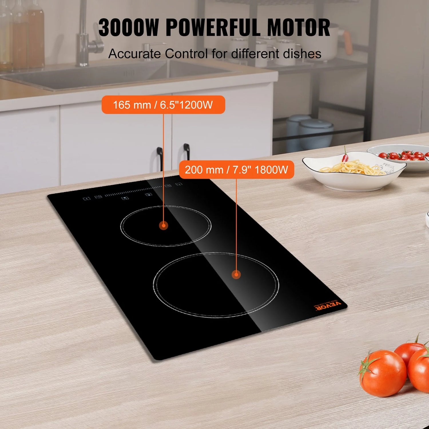 Experience Effortless Cooking with the VEVOR 20" Electric Built-in Cooktop – 2 Powerful Burners, Touch Control, and Safety Features for the Modern Kitchen