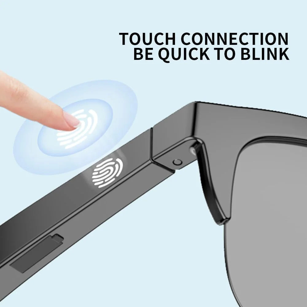 Revolutionary Smart Bluetooth Polarized Sunglasses with Integrated Speaker - UV Protection, Unisex Design in Sleek Black