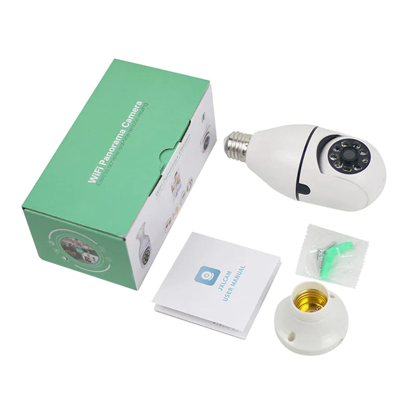 360° 1080P Wi-Fi IP E27 Light Bulb Camera with Infrared Night Vision for Smart Home Security