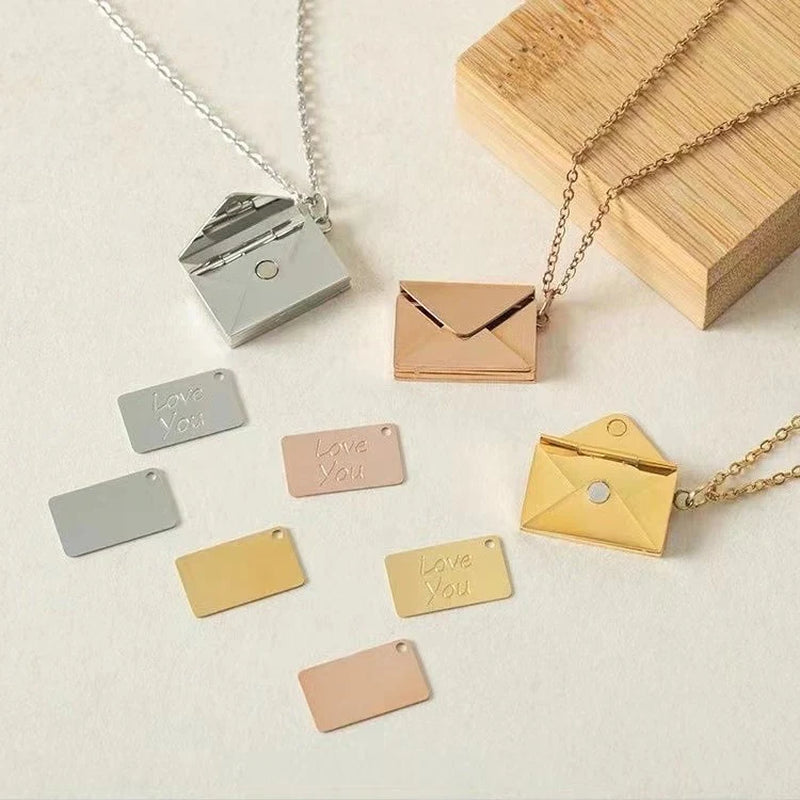 Capture Her Heart with the Elegant Envelope Necklace - Perfect Mother's Day Gift 2024!